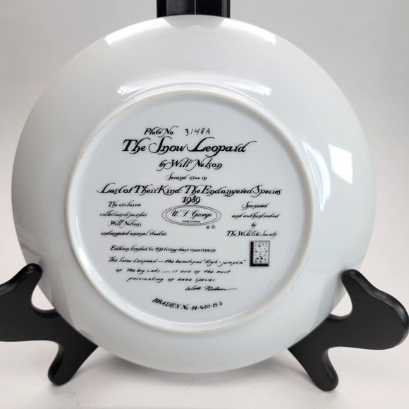 The Snow Leopard Plate Endangered Animals Collectible Bradford Will Nelson Pd81 - Picture 2 of 2